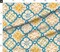 Geometric Tile Blue Green Floral Hand Drawn Watercolor Tropical Summer Coastal Custom Printed Fabric by Spoonflower Various Fabrics by the Yard or Fat Quarter